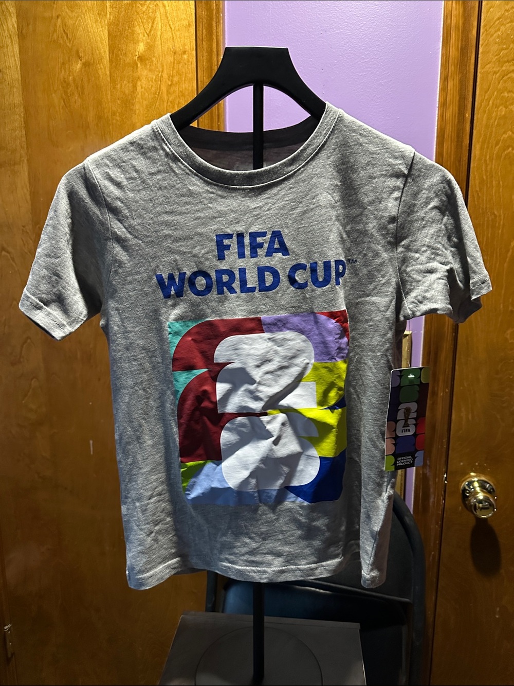 FIFA World Cup Kids Short Sleeve Gray Graphic Tee